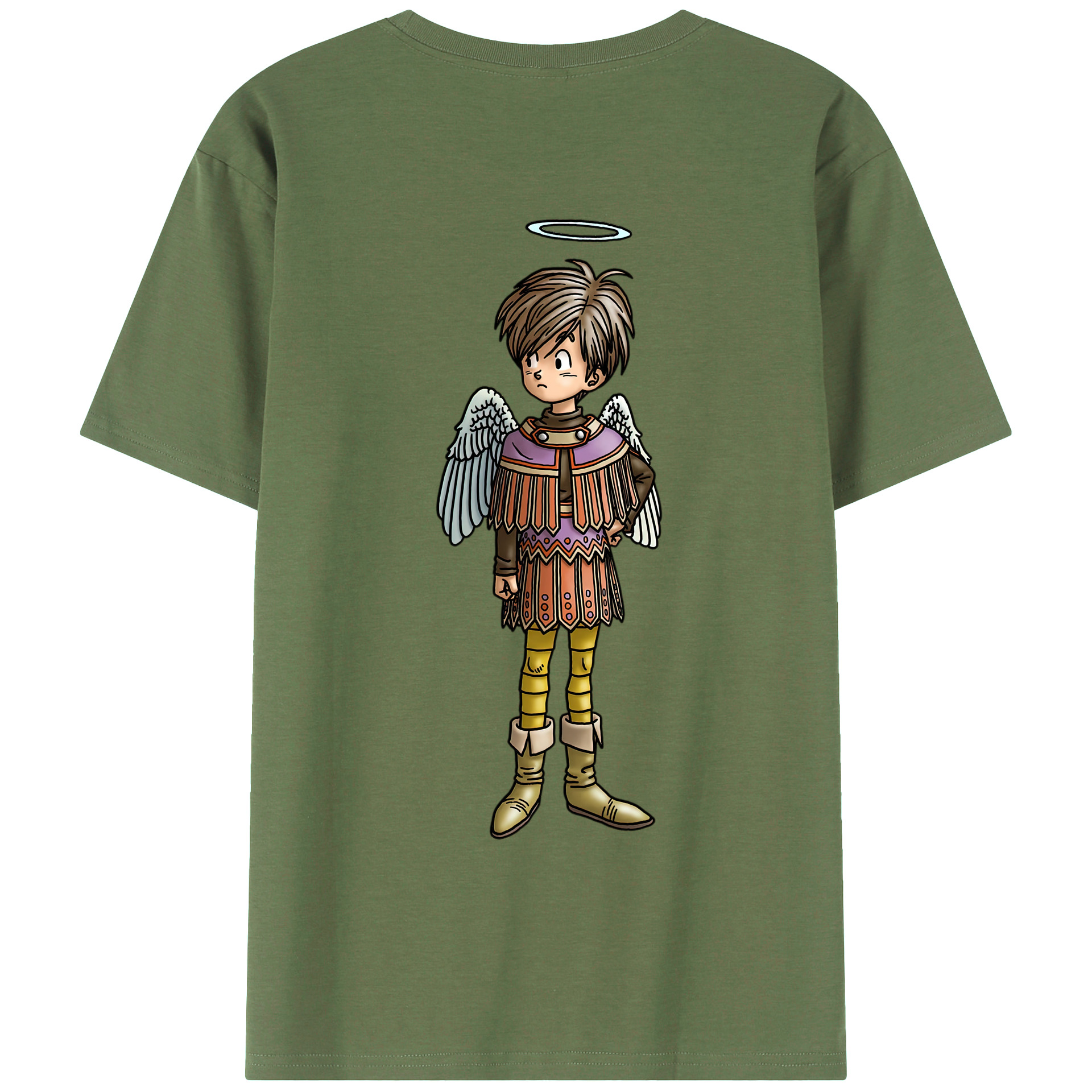 （画像用） ドラゴンクエスト Doragon Kuesuto Dragon Quest 綿100％ メンズ半袖Tシャツ（バックプリント） 通気性
